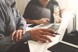 business team meeting on a contract