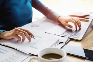 accountant woman working on desk business finance and accounting