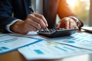 government employee analyzes public spending data