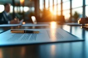 pen and document papers on a table